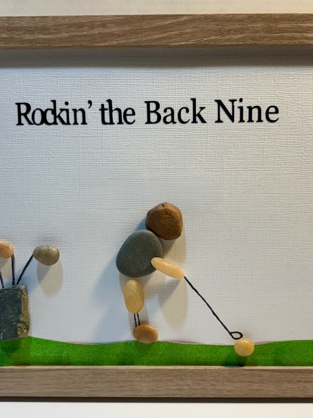 Golf decor pebble art 11in x 9in